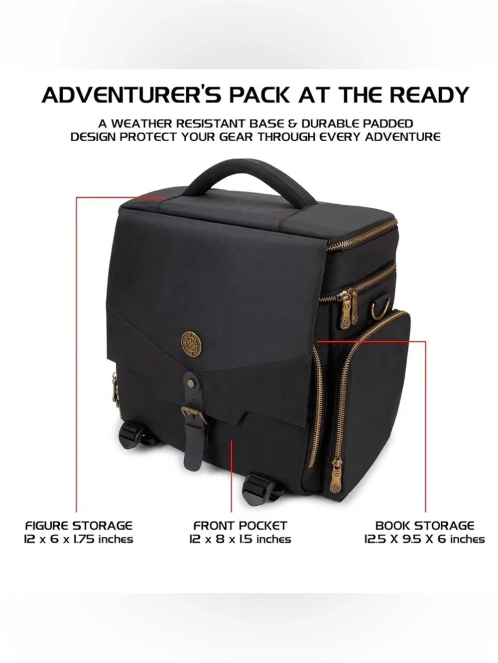 Enhanced DnD bag. Dungeons and Dragons carring case in black.